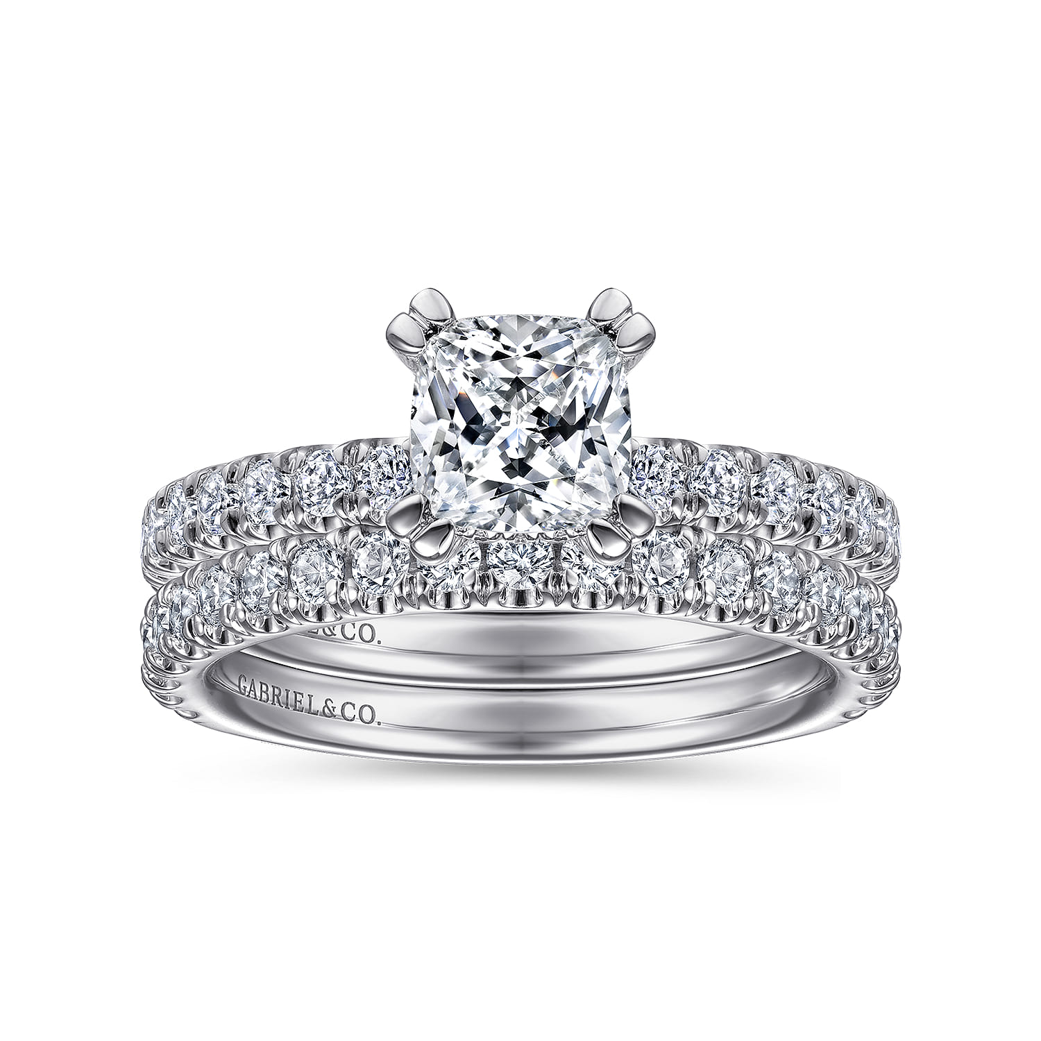 Amira - 14K White Gold Cushion Cut Diamond Engagement Ring - 0.51 ct - Shot 4