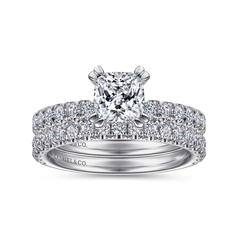 Amira - 14K White Gold Cushion Cut Diamond Engagement Ring - 0.51 ct - Shot 4