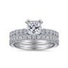 Amira - 14K White Gold Cushion Cut Diamond Engagement Ring - 0.51 ct