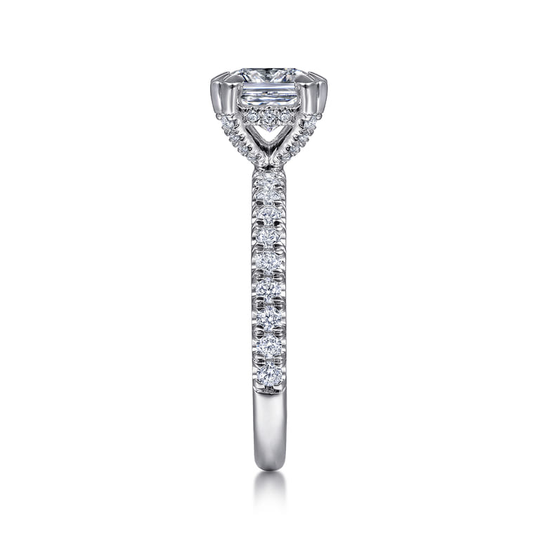 Amira - 14K White Gold Cushion Cut Diamond Engagement Ring - 0.51 ct - Shot 5