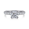 Amira - 14K White Gold Cushion Cut Diamond Engagement Ring - 0.52 ct
