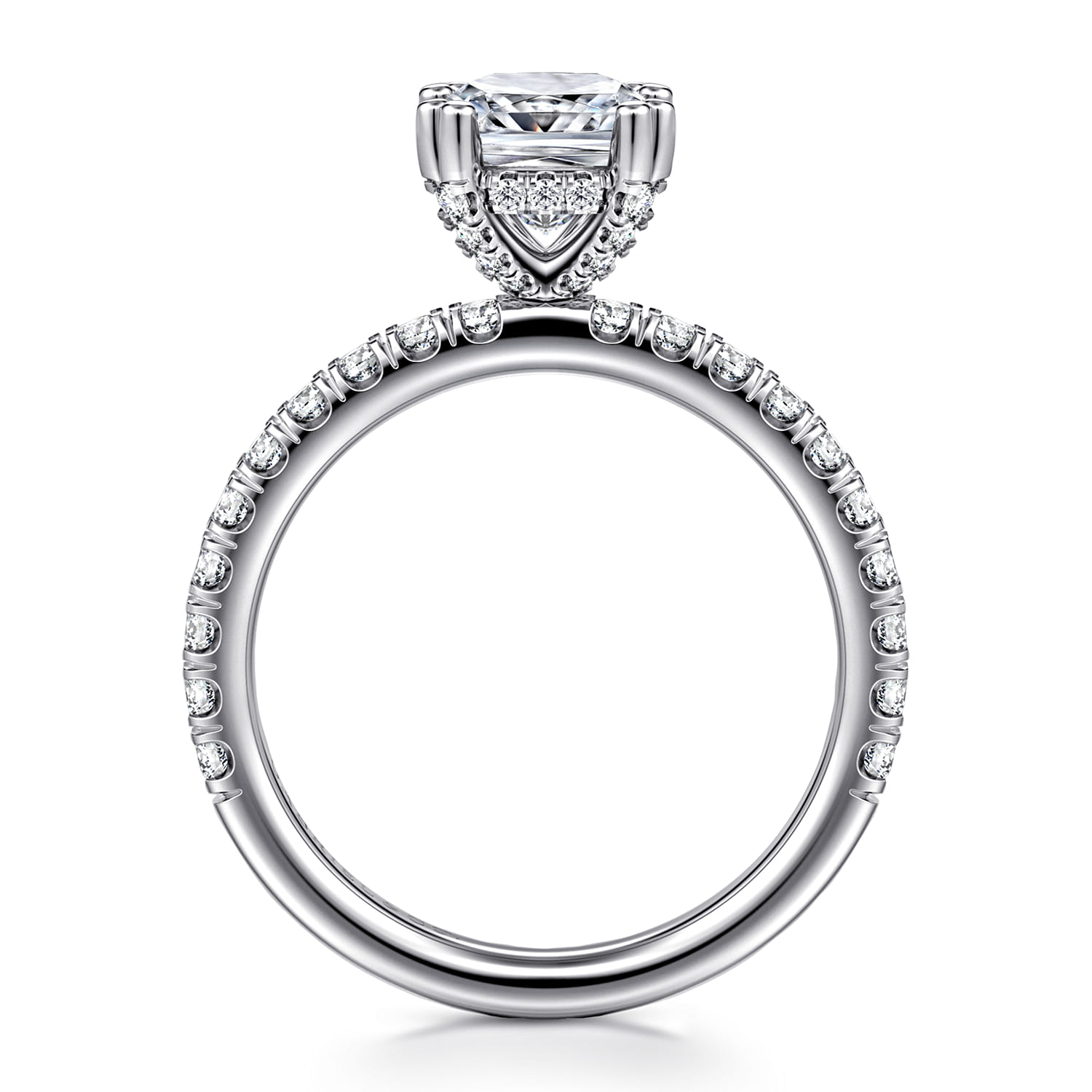 Amira - 14K White Gold Cushion Cut Diamond Engagement Ring - 0.52 ct - Shot 2