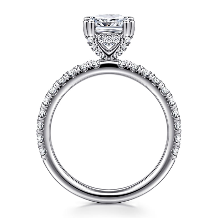 Amira - 14K White Gold Cushion Cut Diamond Engagement Ring - 0.52 ct - Shot 2