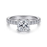 Amira - 14K White Gold Cushion Cut Diamond Engagement Ring - 0.55 ct