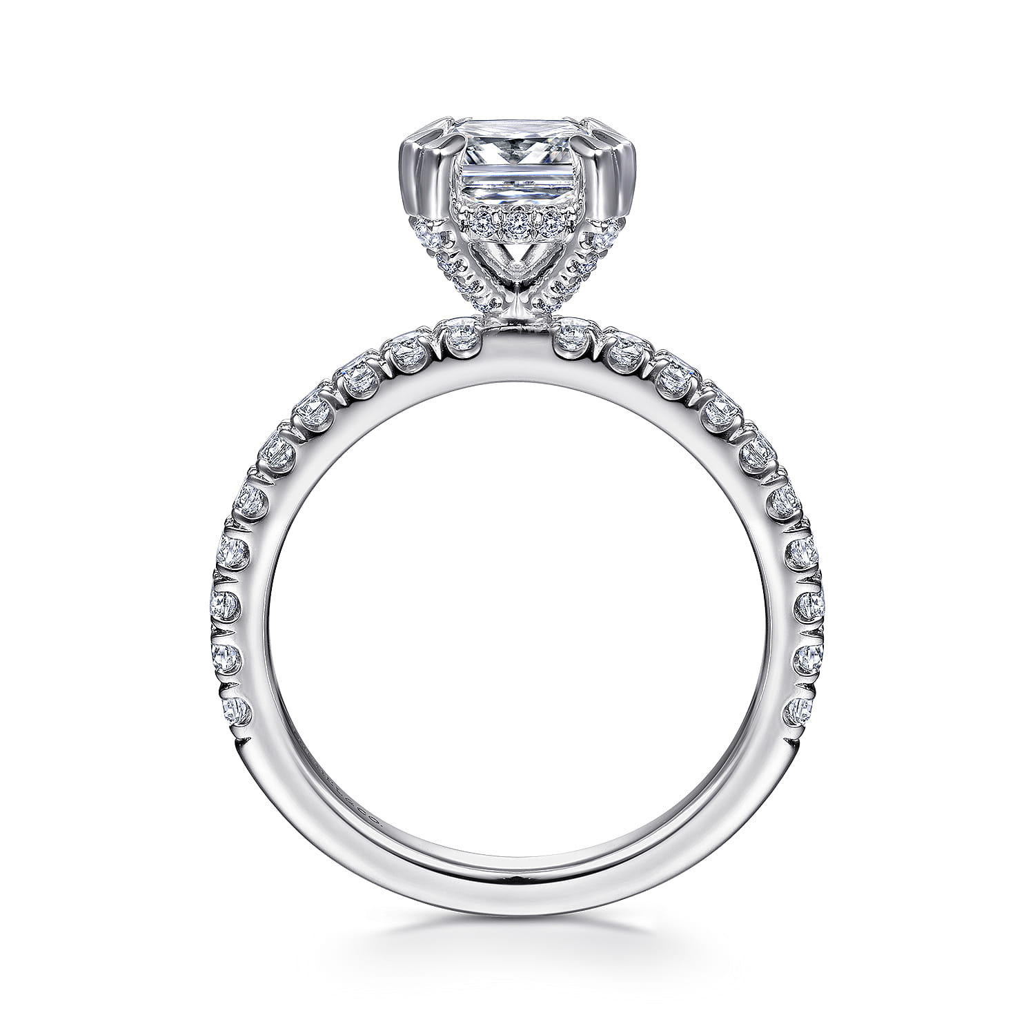 Amira - 14K White Gold Cushion Cut Diamond Engagement Ring - 0.55 ct - Shot 2