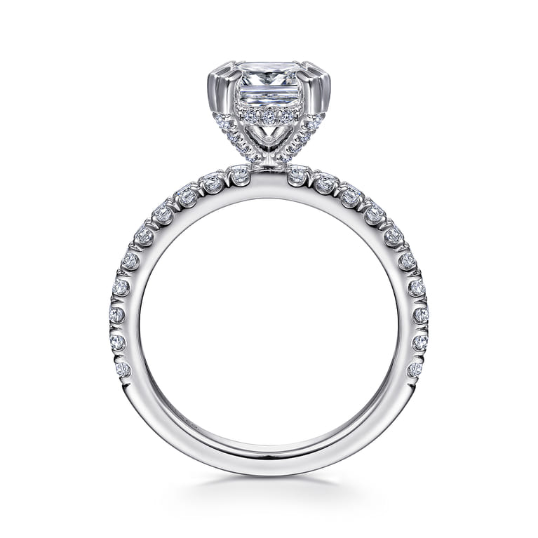 Amira - 14K White Gold Cushion Cut Diamond Engagement Ring - 0.55 ct - Shot 2