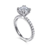 Amira - 14K White Gold Cushion Cut Diamond Engagement Ring - 0.55 ct