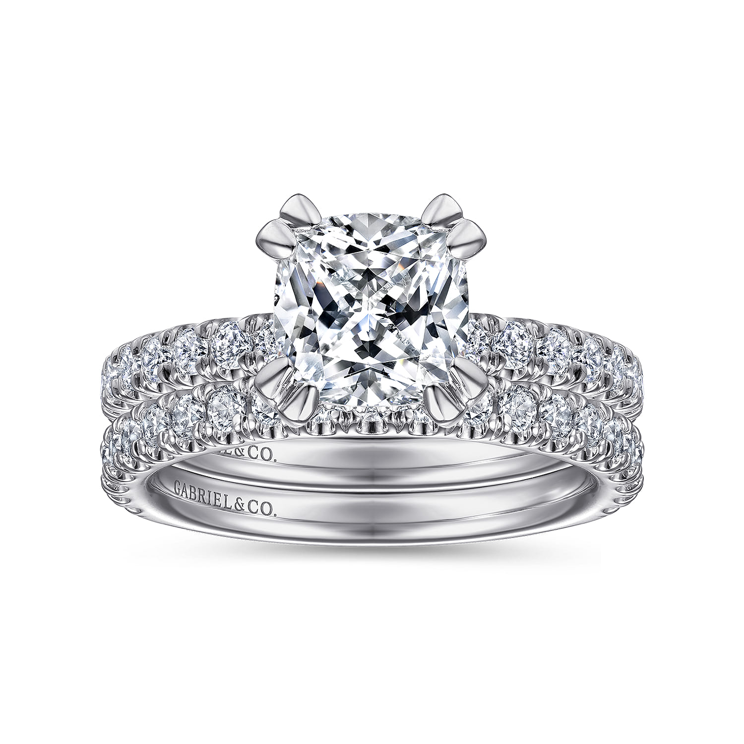 Amira - 14K White Gold Cushion Cut Diamond Engagement Ring - 0.55 ct - Shot 4