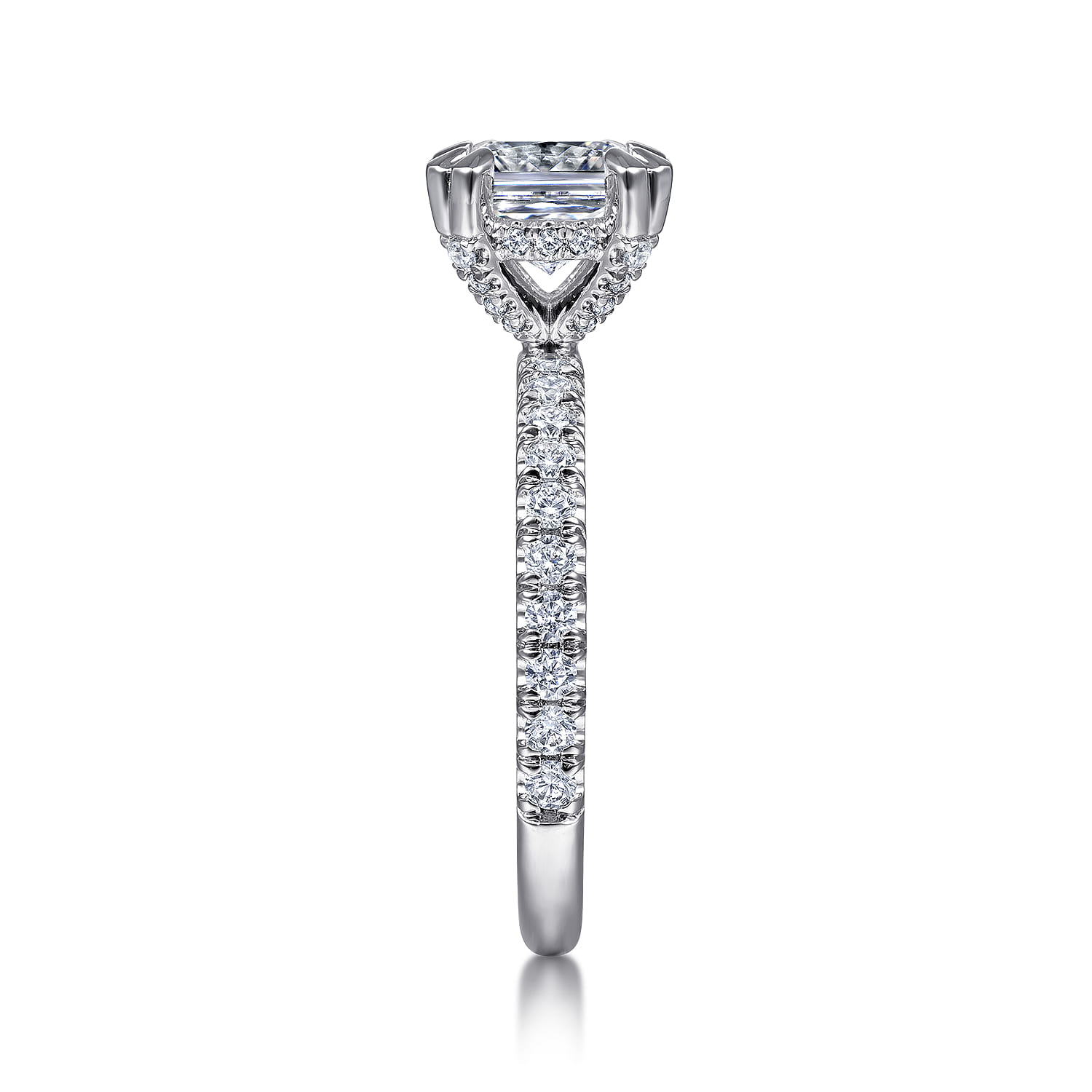 Amira - 14K White Gold Cushion Cut Diamond Engagement Ring - 0.55 ct - Shot 5