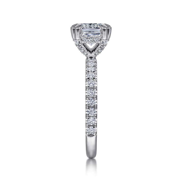 Amira - 14K White Gold Cushion Cut Diamond Engagement Ring - 0.55 ct - Shot 5