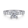 Brosnan - 14K White Gold Cushion Cut Diamond Engagement Ring - 1.1 ct