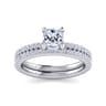 Amata - 14K White Gold Cushion Cut Diamond Engagement Ring - 0.14 ct