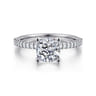 Amata - 14K White Gold Cushion Cut Diamond Engagement Ring - 0.15 ct