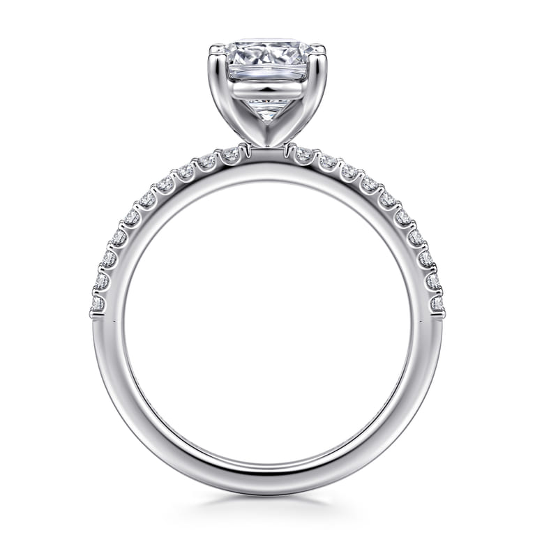 Amata - 14K White Gold Cushion Cut Diamond Engagement Ring - 0.15 ct - Shot 2