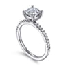 Amata - 14K White Gold Cushion Cut Diamond Engagement Ring - 0.15 ct