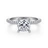 Amata - 14K White Gold Cushion Cut Diamond Engagement Ring - 0.14 ct