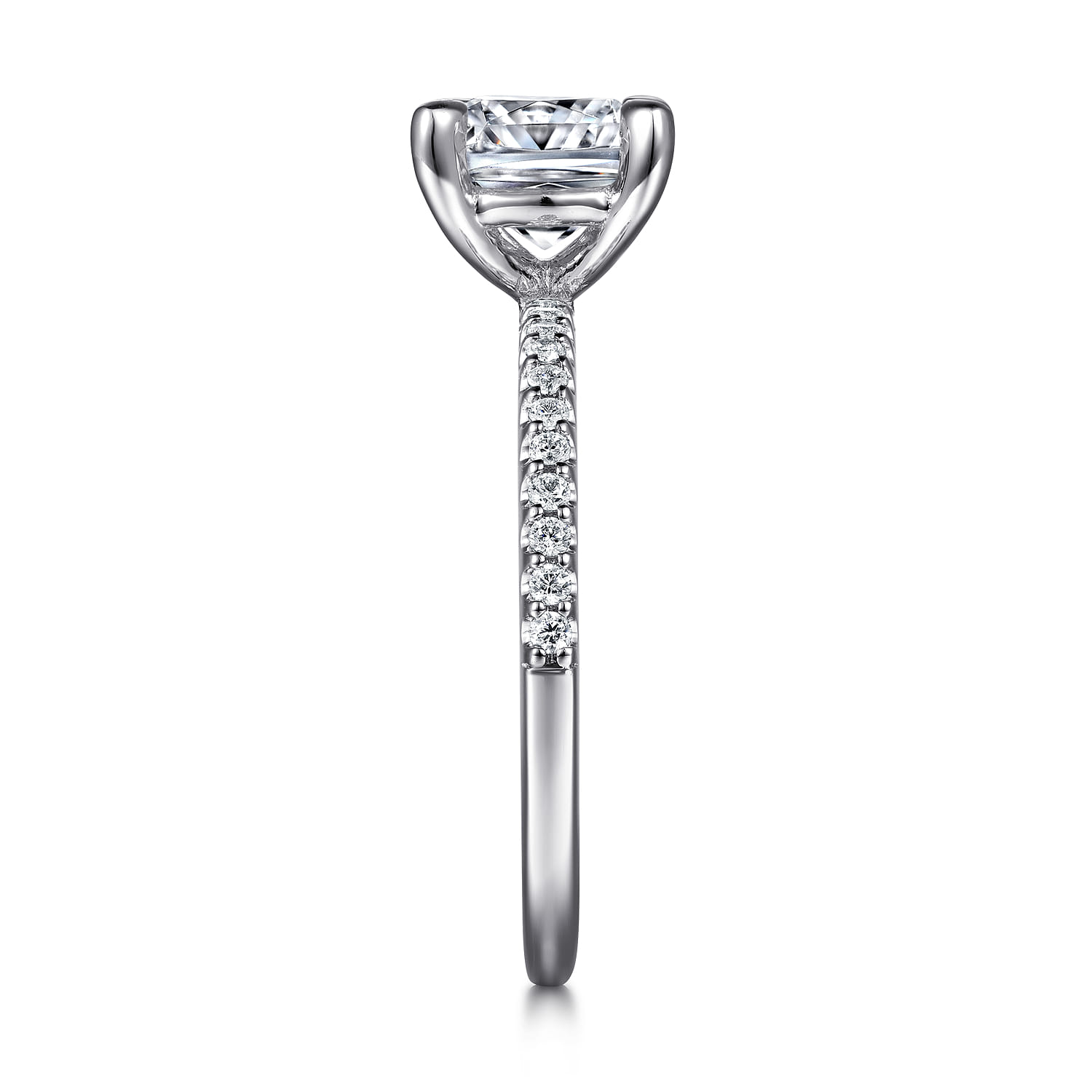 Amata - 14K White Gold Cushion Cut Diamond Engagement Ring - 0.14 ct - Shot 5