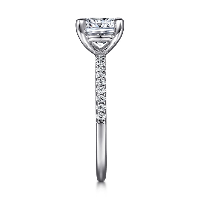 Amata - 14K White Gold Cushion Cut Diamond Engagement Ring - 0.14 ct - Shot 5