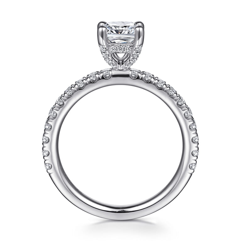Ulani - 14K White Gold Cushion Cut Diamond Engagement Ring - 0.5 ct - Shot 2