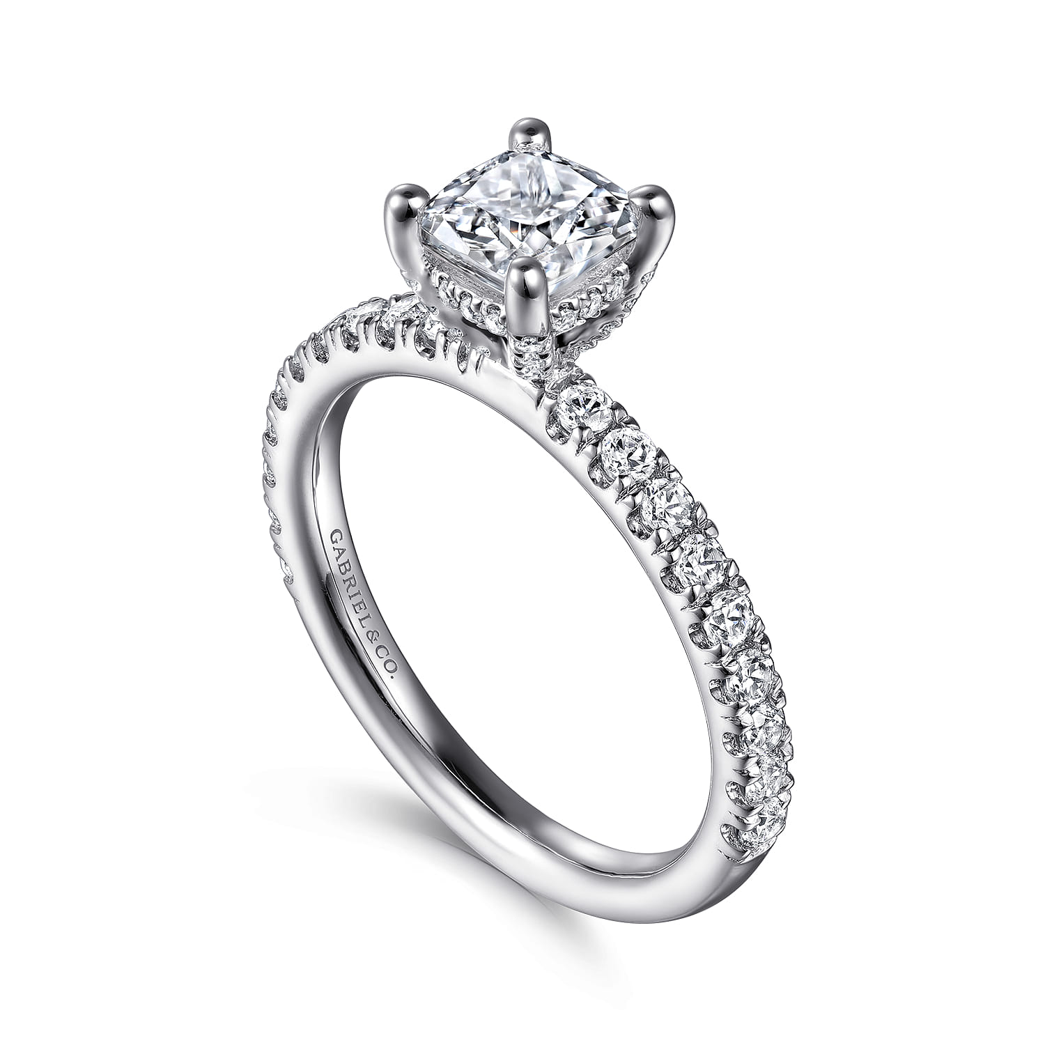 Ulani - 14K White Gold Cushion Cut Diamond Engagement Ring - 0.5 ct - Shot 3
