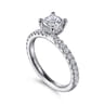 Ulani - 14K White Gold Cushion Cut Diamond Engagement Ring - 0.5 ct