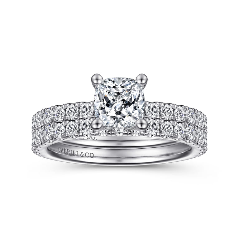 Ulani - 14K White Gold Cushion Cut Diamond Engagement Ring - 0.5 ct - Shot 4