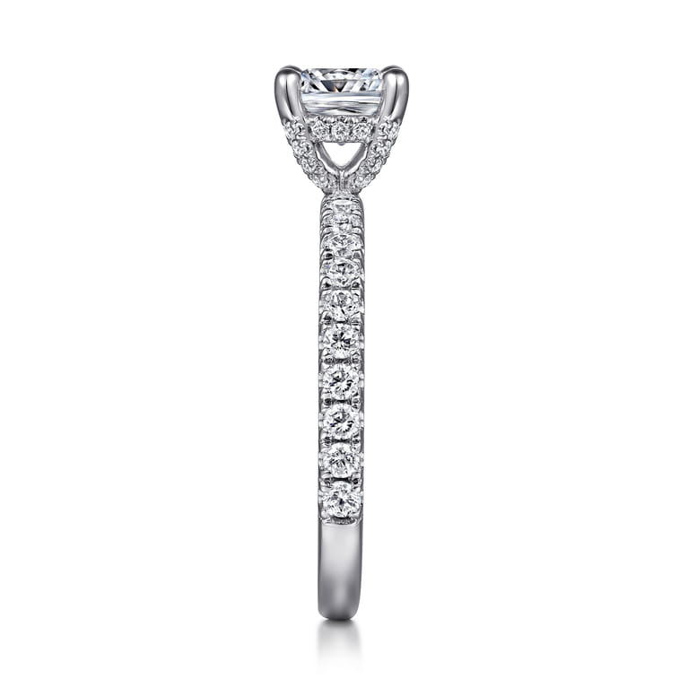 Ulani - 14K White Gold Cushion Cut Diamond Engagement Ring - 0.5 ct - Shot 5