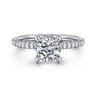 Broderick - 14K White Gold Cushion Cut Diamond Engagement Ring - 0.3 ct