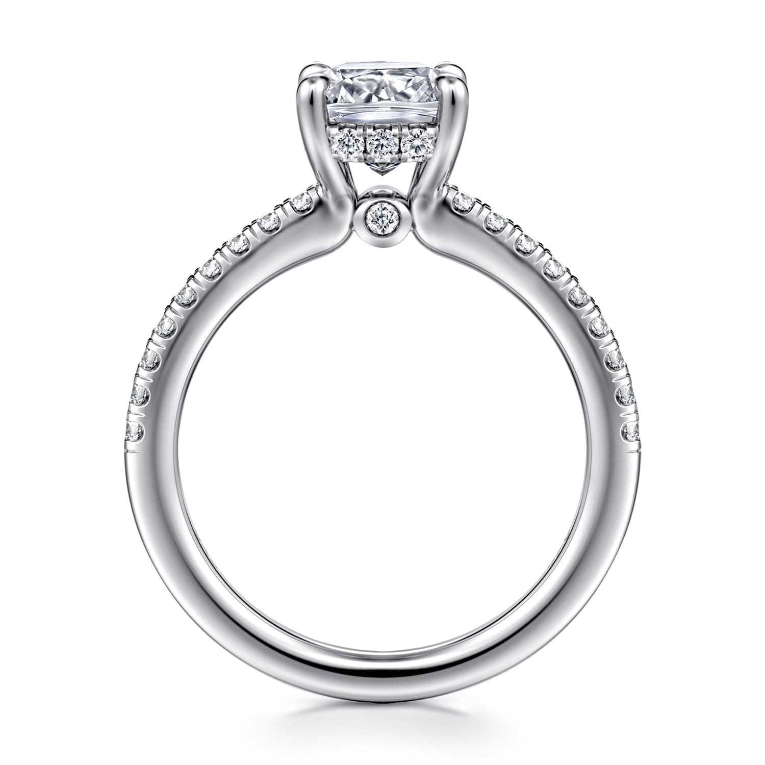 Broderick - 14K White Gold Cushion Cut Diamond Engagement Ring - 0.3 ct - Shot 2