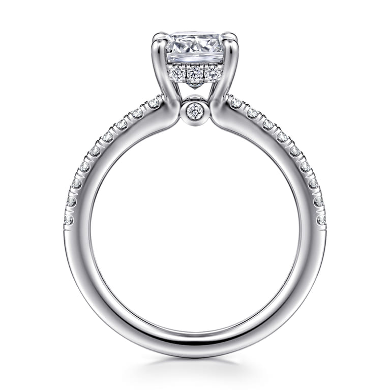 Broderick - 14K White Gold Cushion Cut Diamond Engagement Ring - 0.3 ct - Shot 2