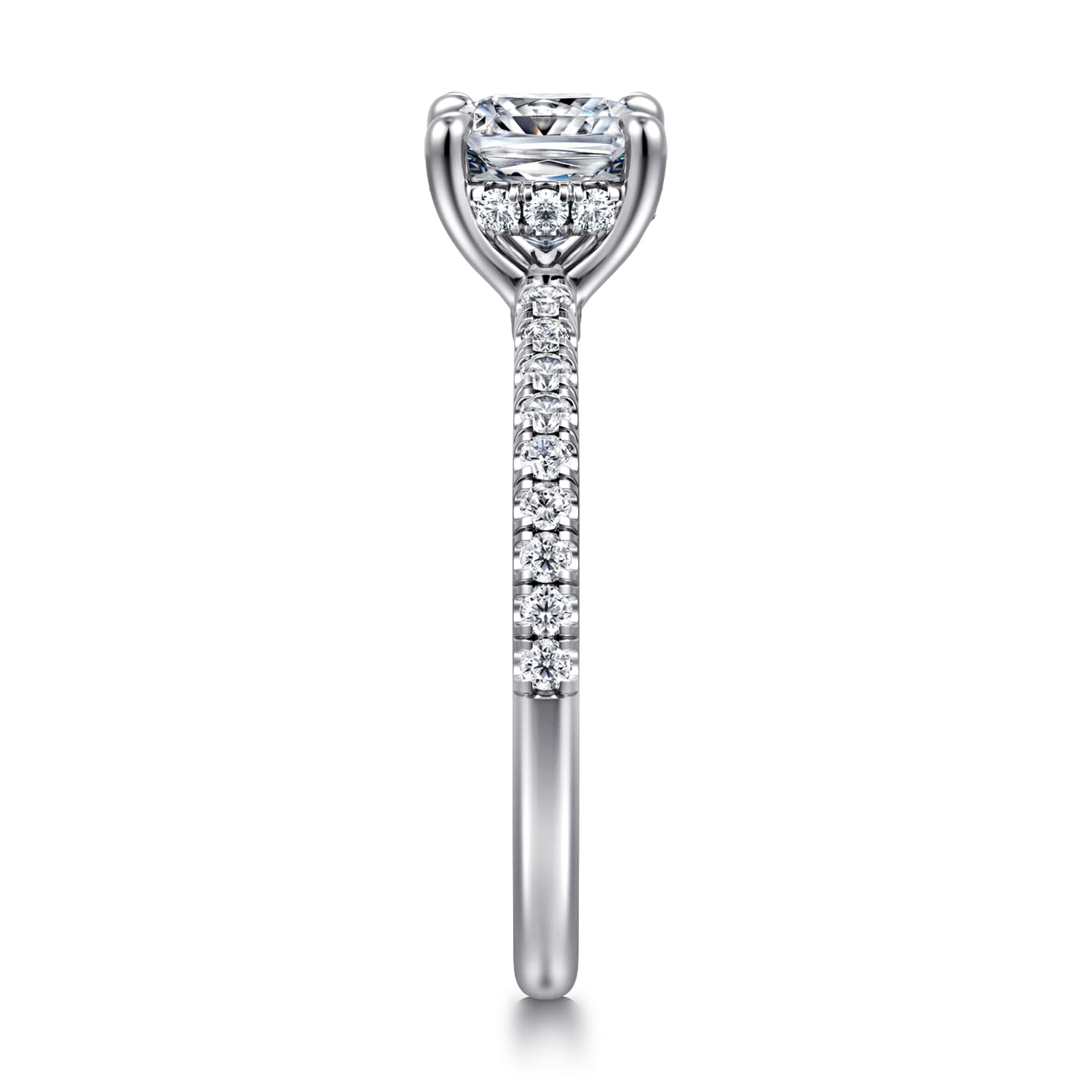 Broderick - 14K White Gold Cushion Cut Diamond Engagement Ring - 0.3 ct - Shot 4