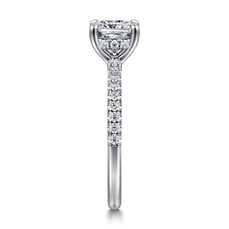 Broderick - 14K White Gold Cushion Cut Diamond Engagement Ring - 0.3 ct - Shot 4