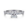 Luca - 14K White Gold Cushion Cut Diamond Engagement Ring - 0.6 ct