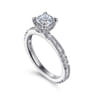 Luca - 14K White Gold Cushion Cut Diamond Engagement Ring - 0.6 ct