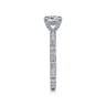 Luca - 14K White Gold Cushion Cut Diamond Engagement Ring - 0.6 ct