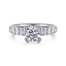Sarita - 14K White Gold Cushion Cut Diamond Engagement Ring - 0.9 ct