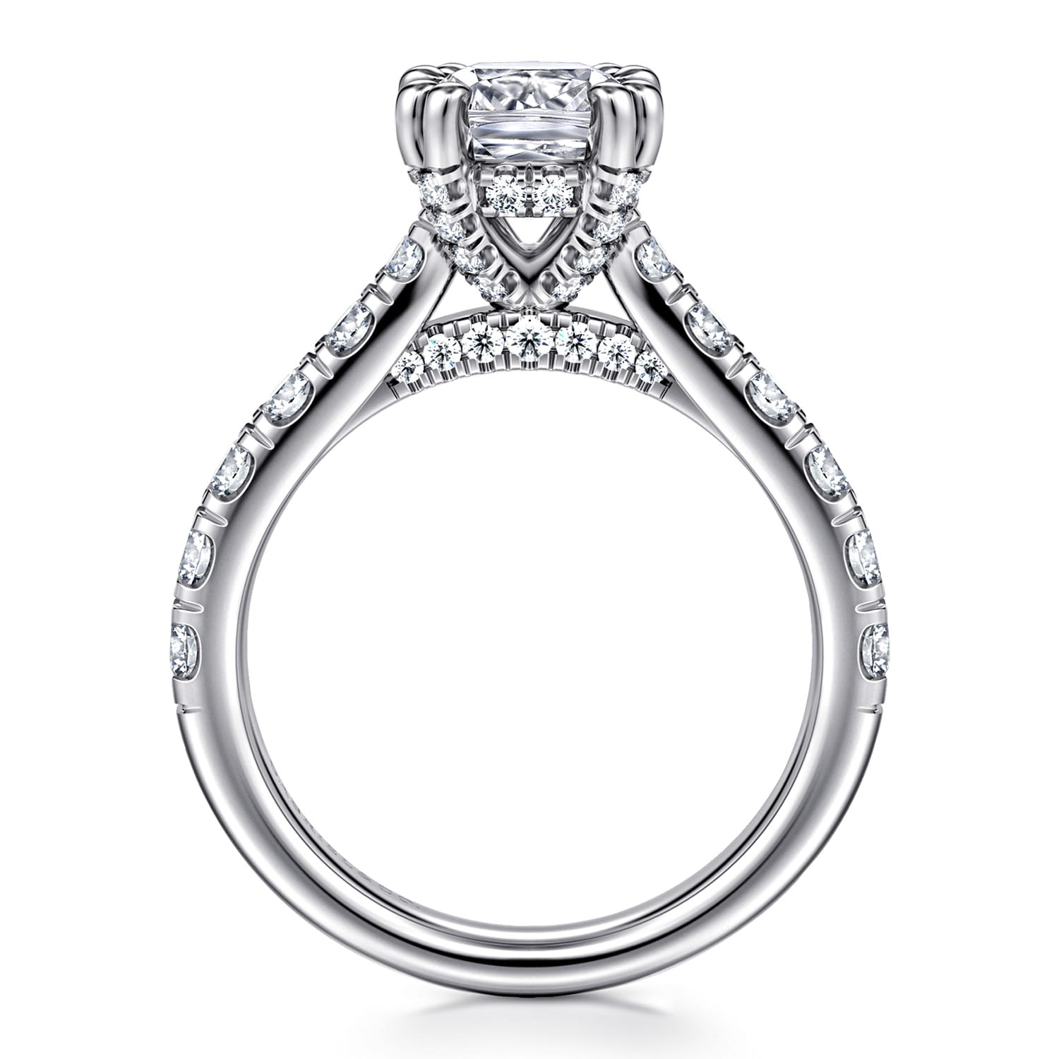 Sarita - 14K White Gold Cushion Cut Diamond Engagement Ring - 0.9 ct - Shot 2
