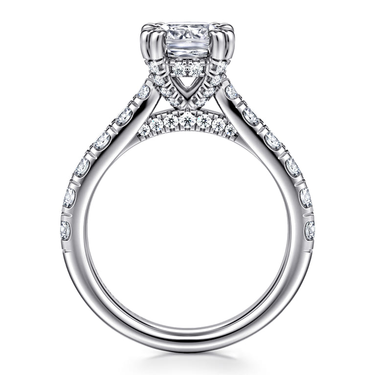 Sarita - 14K White Gold Cushion Cut Diamond Engagement Ring - 0.9 ct - Shot 2
