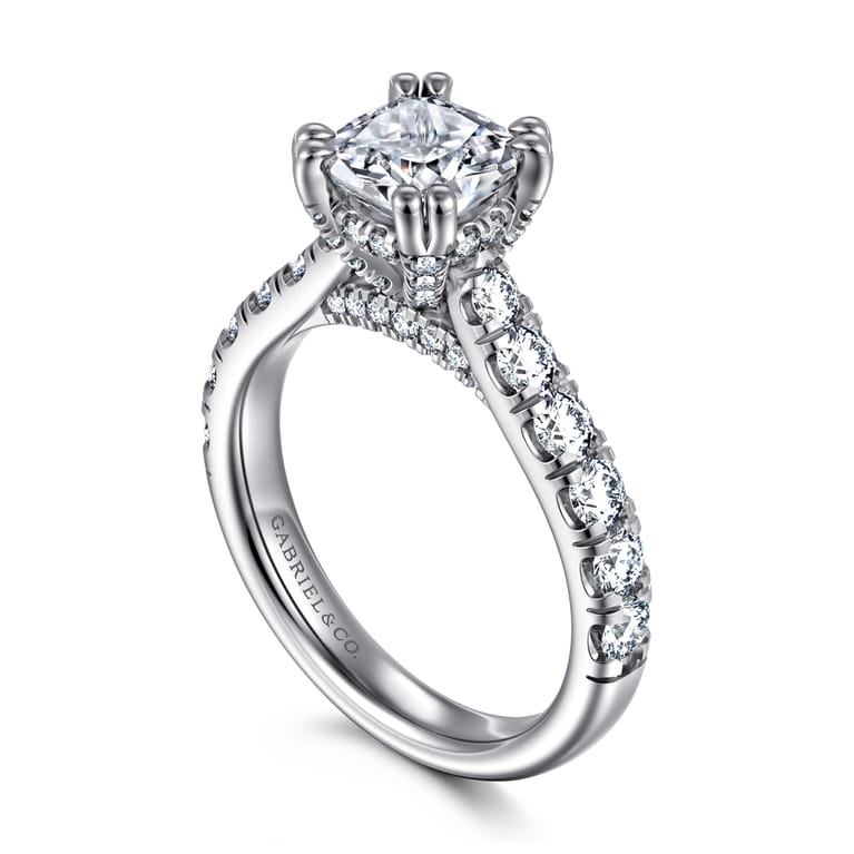 Sarita - 14K White Gold Cushion Cut Diamond Engagement Ring - 0.9 ct - Shot 3