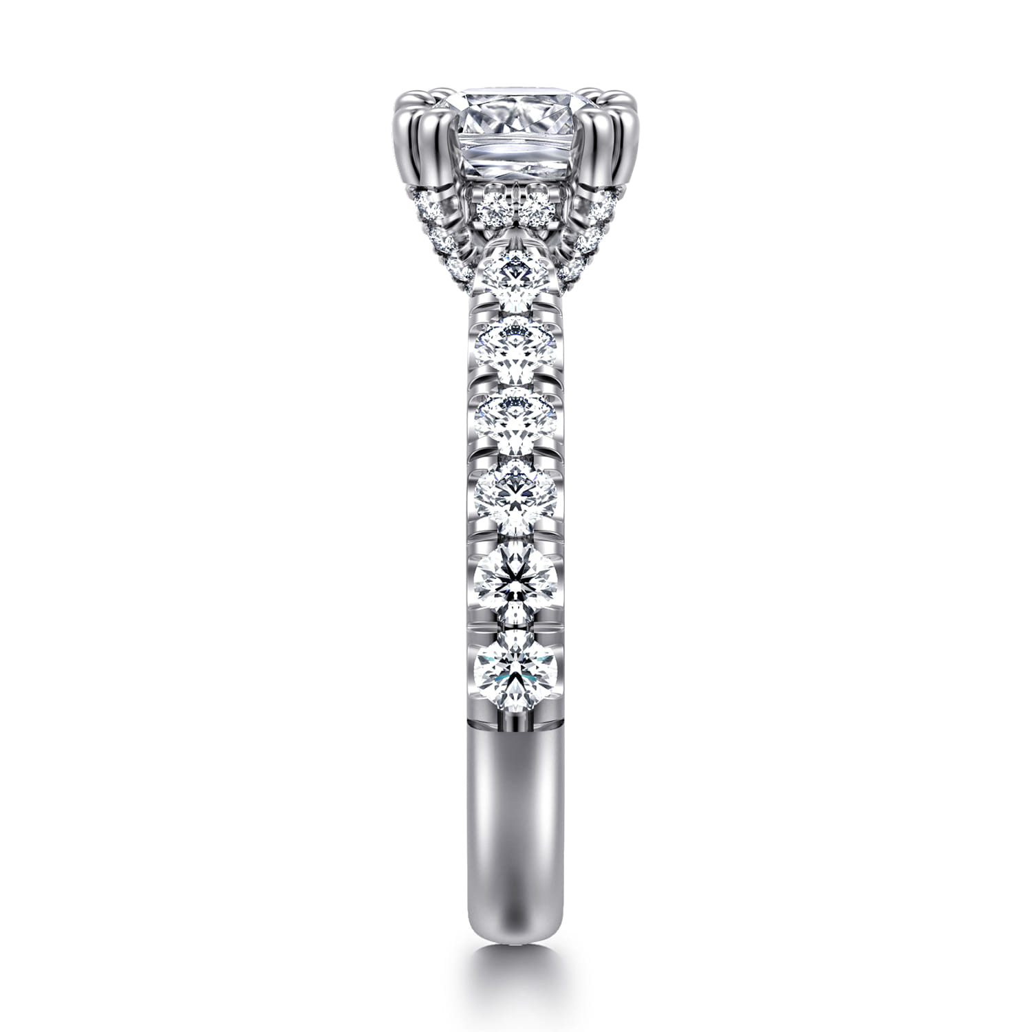 Sarita - 14K White Gold Cushion Cut Diamond Engagement Ring - 0.9 ct - Shot 4