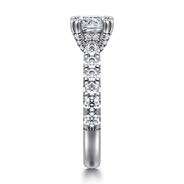 Sarita - 14K White Gold Cushion Cut Diamond Engagement Ring - 0.9 ct - Shot 4