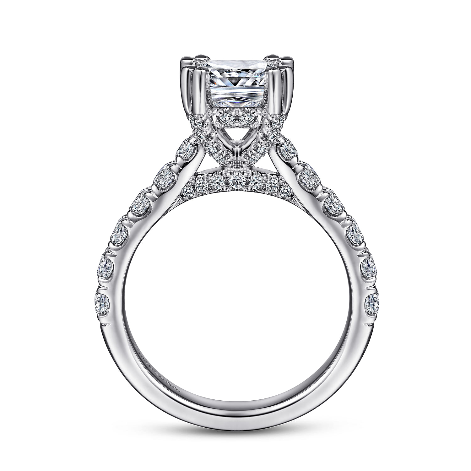 Sarita - 14K White Gold Cushion Cut Diamond Engagement Ring - 0.9 ct - Shot 2