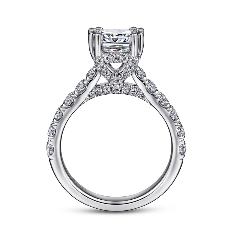 Sarita - 14K White Gold Cushion Cut Diamond Engagement Ring - 0.9 ct - Shot 2