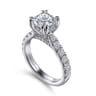 Sarita - 14K White Gold Cushion Cut Diamond Engagement Ring - 0.9 ct