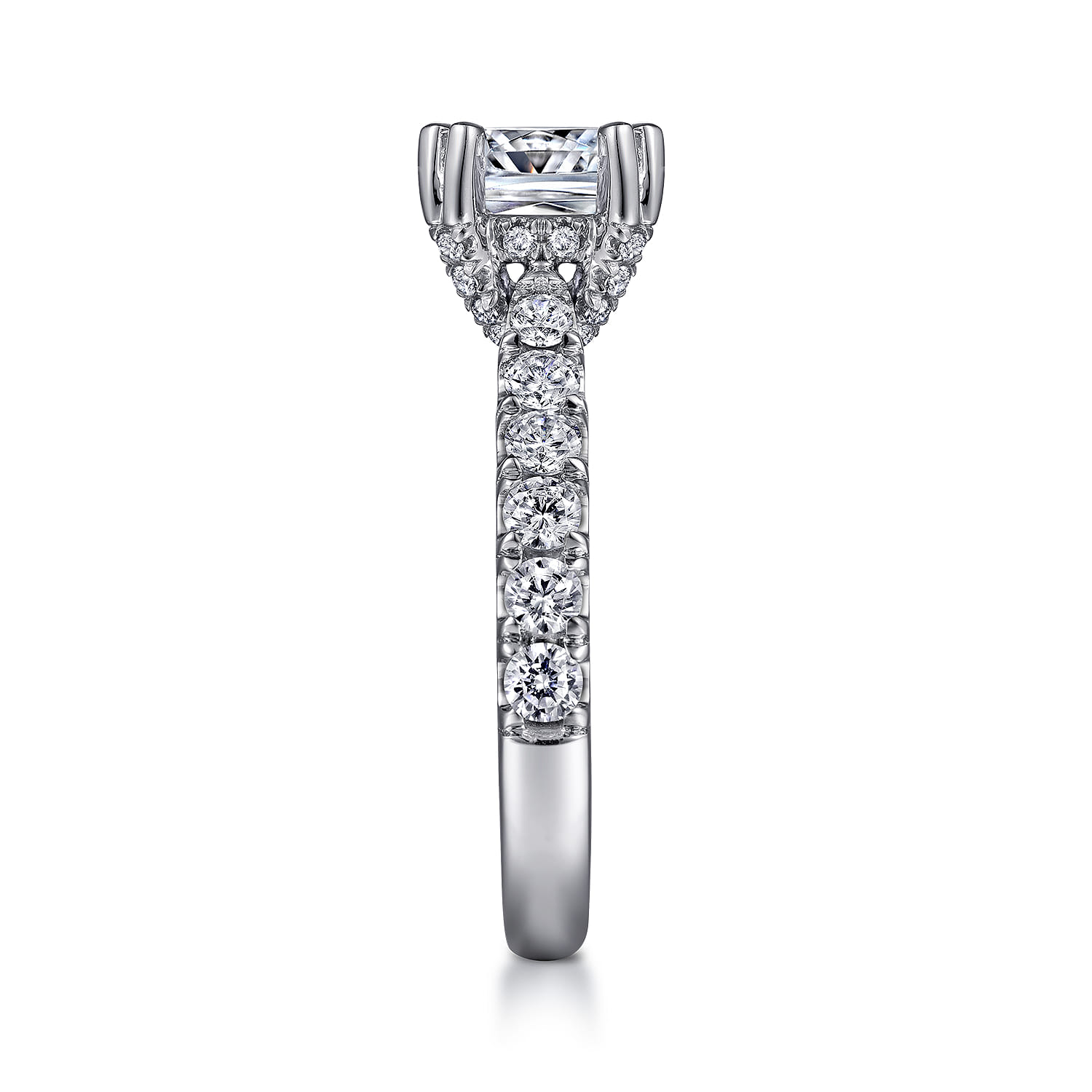 Sarita - 14K White Gold Cushion Cut Diamond Engagement Ring - 0.9 ct - Shot 5