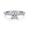Evelyn - 14K White Gold Cushion Cut Diamond Engagement Ring - 0.18 ct