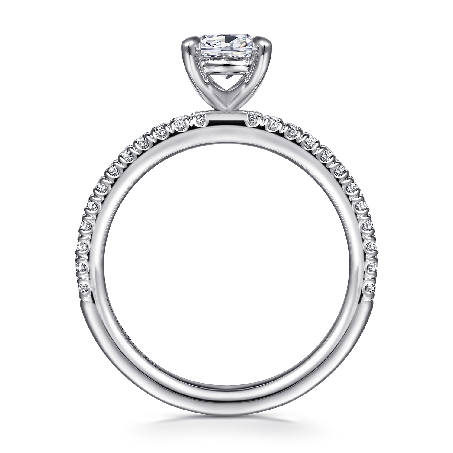 Evelyn - 14K White Gold Cushion Cut Diamond Engagement Ring - 0.18 ct - Shot 2