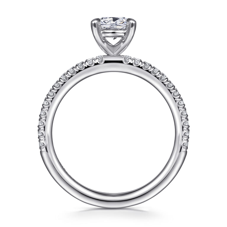 Evelyn - 14K White Gold Cushion Cut Diamond Engagement Ring - 0.18 ct - Shot 2
