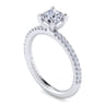 Evelyn - 14K White Gold Cushion Cut Diamond Engagement Ring - 0.18 ct