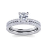 Evelyn - 14K White Gold Cushion Cut Diamond Engagement Ring - 0.18 ct